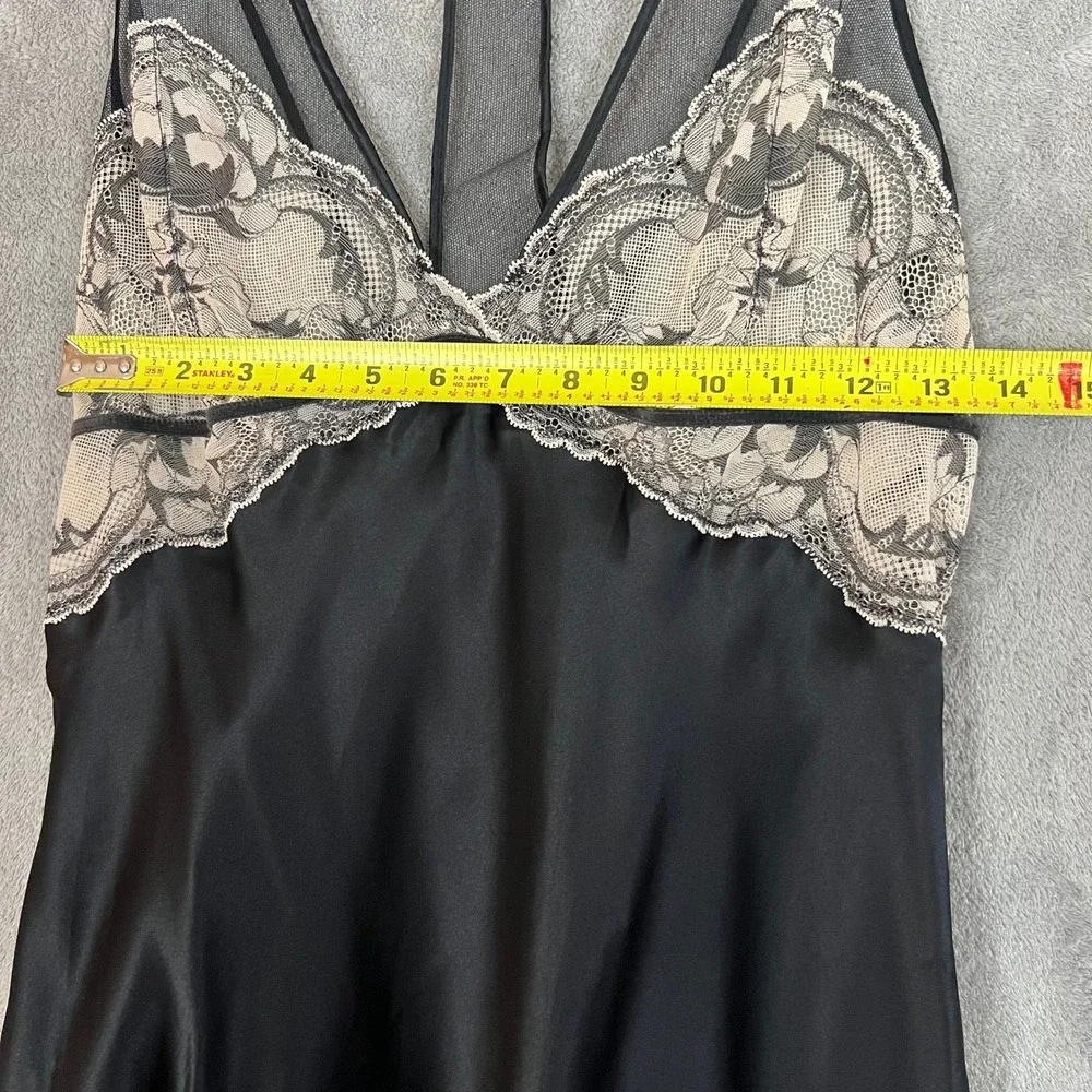Calvin Klein Sleepwear Mini Dress Womens L 100% Silk Lace Coquette
